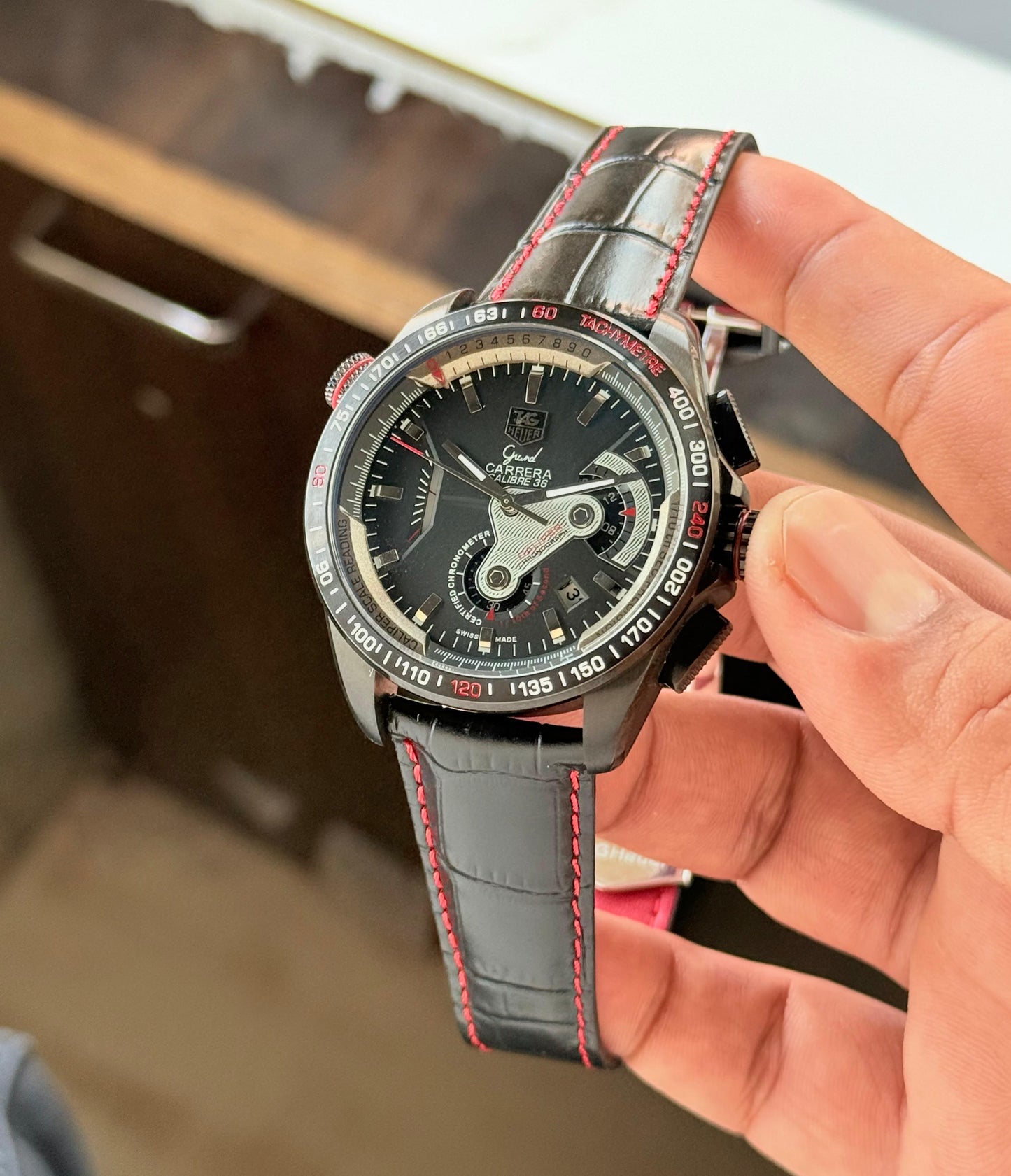 TAG HEUER Calibre 36 Leather Strap