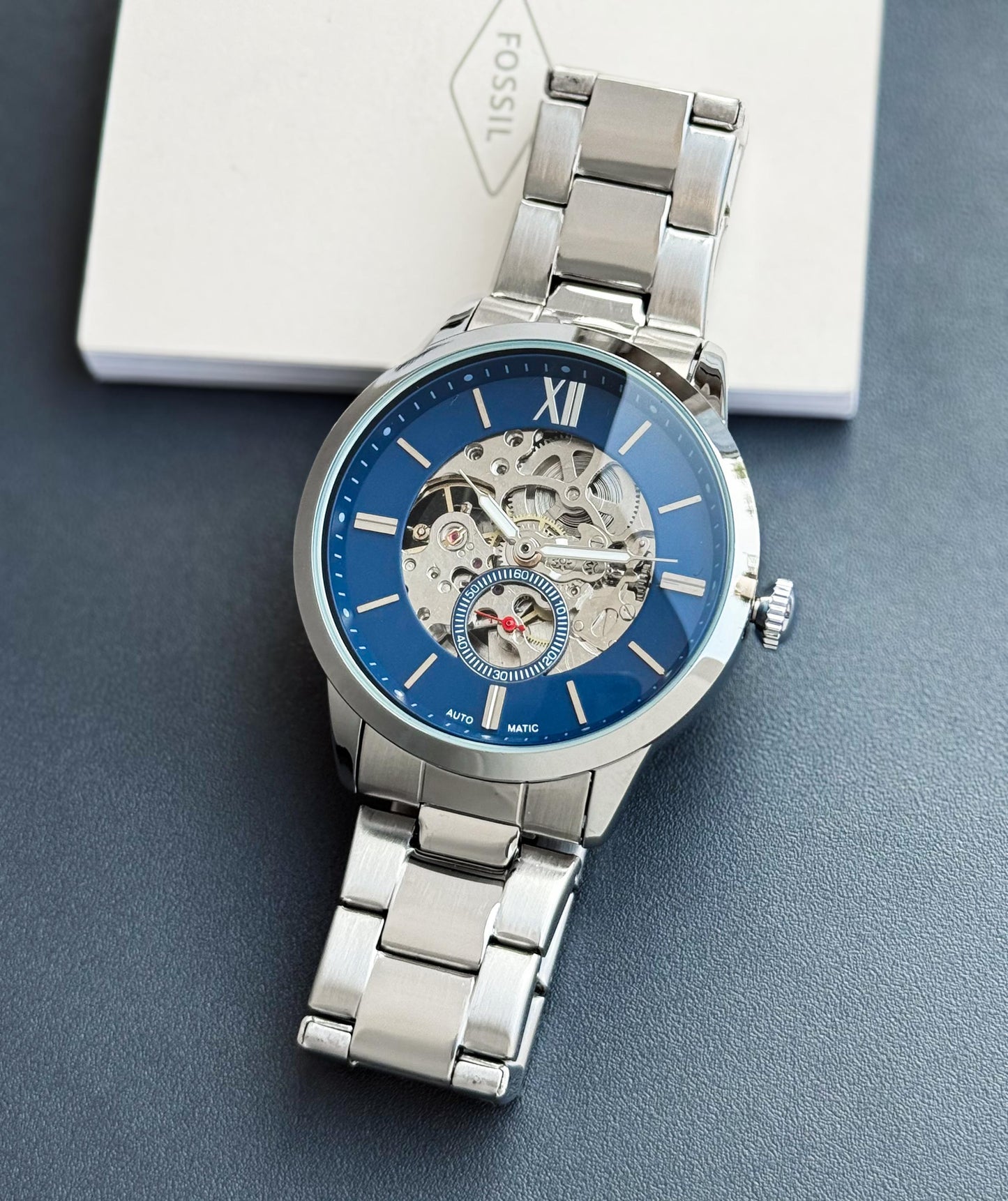 Fossil silver stainless steel chain