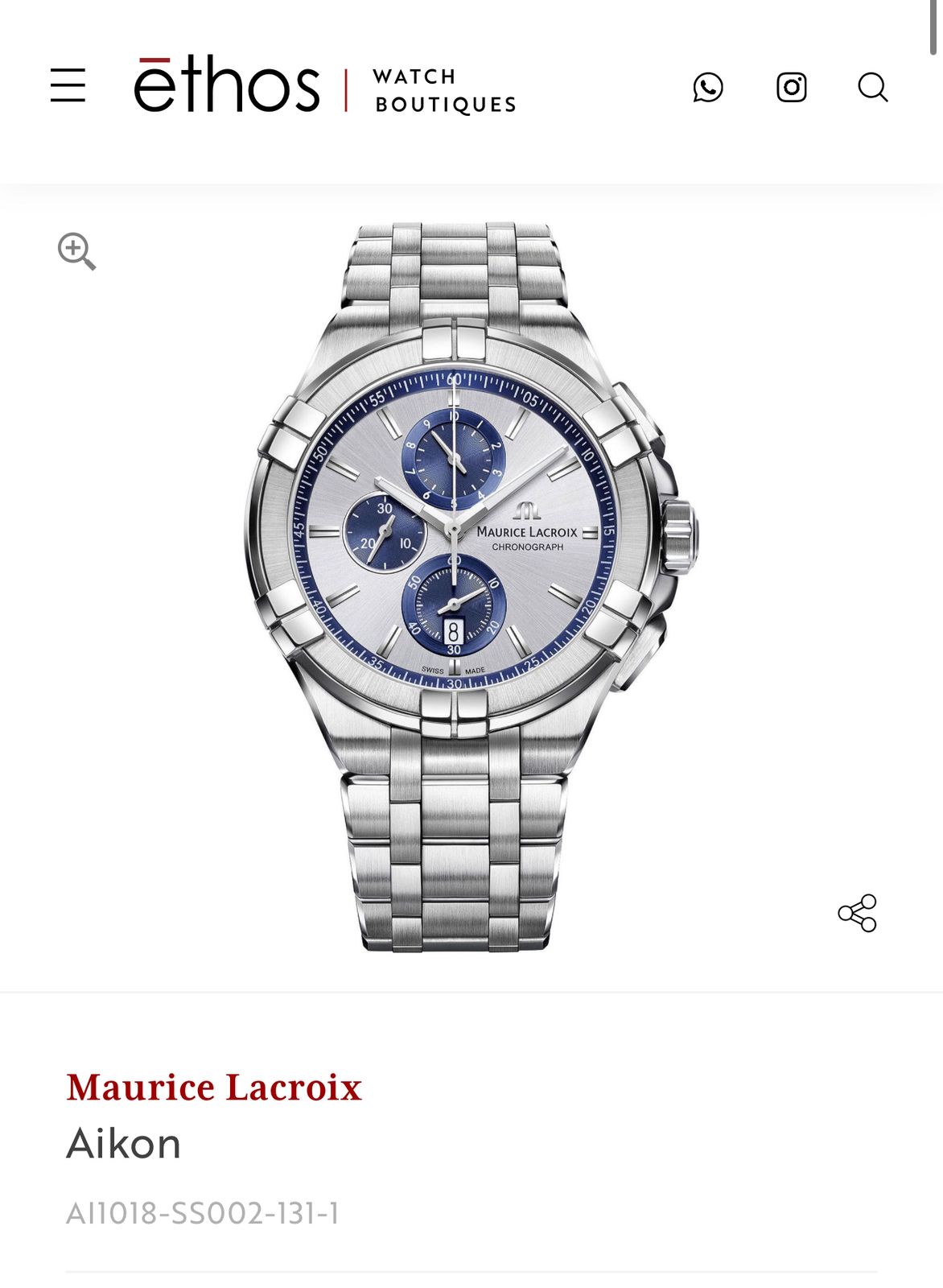 Maurice Lacroix Aikon Quartz Authentic Watch