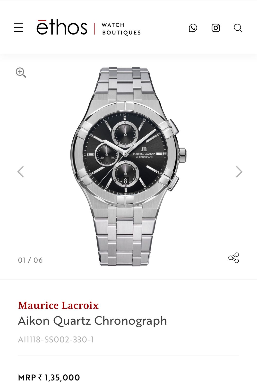 Maurice Lacroix Aikon Quartz Authentic Watch