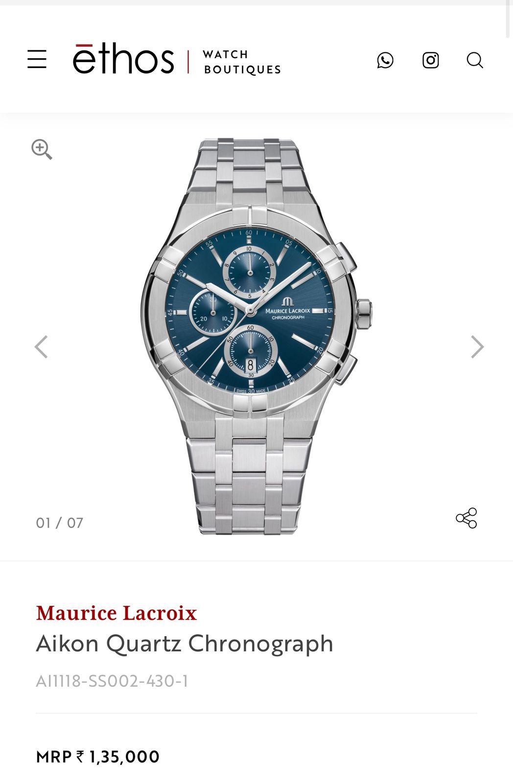 Maurice Lacroix Aikon Quartz Authentic Watch