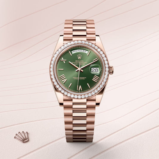 Rolex Day Date Olive Green Diamond Bezzle  Zr Yz Premium