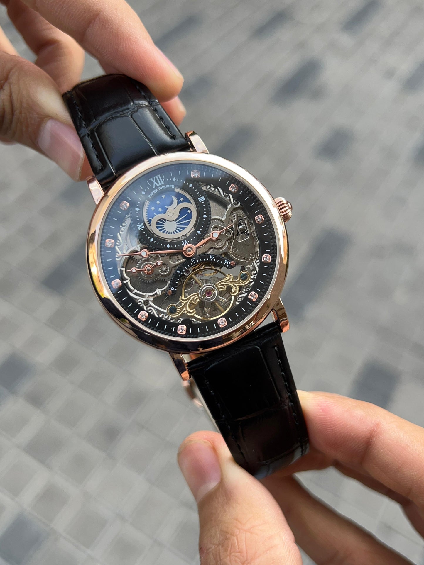 Patek Philippe Skeleton Leather Belt Premium