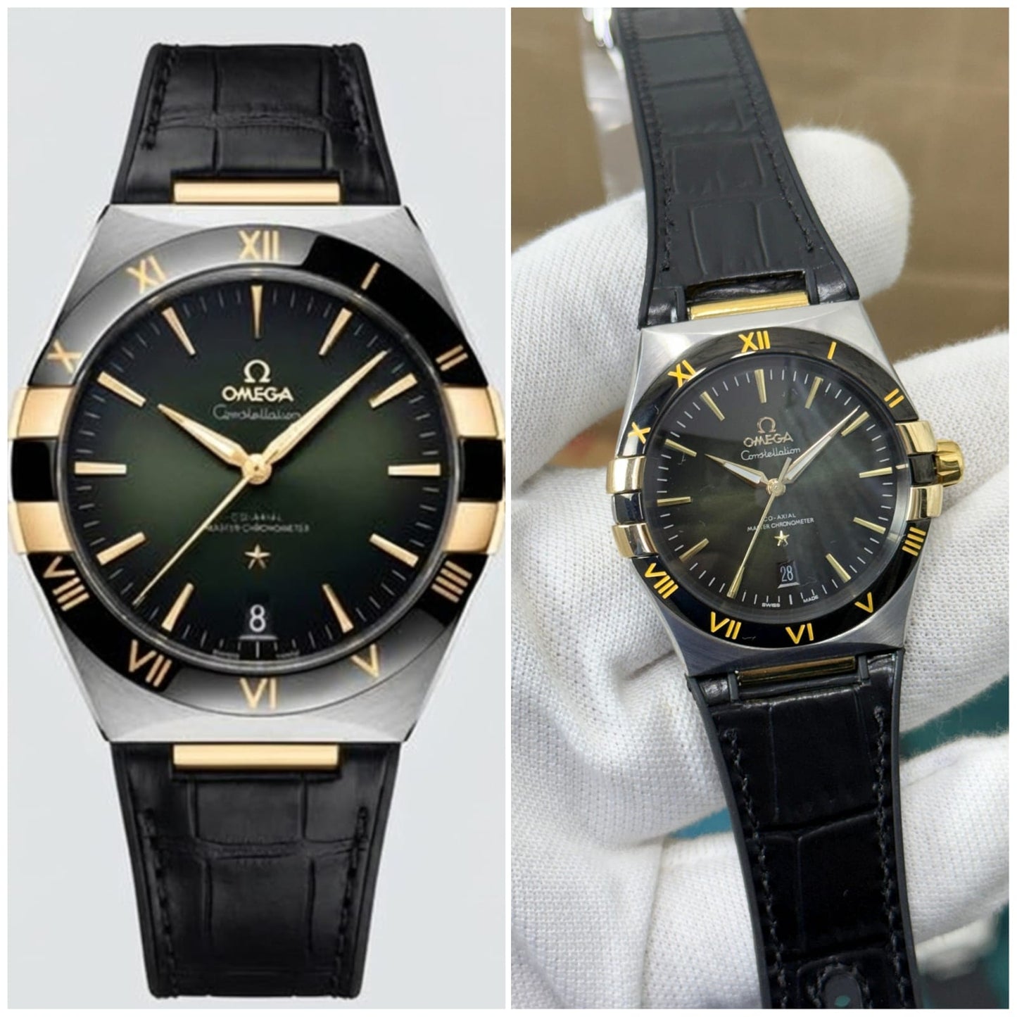 Omega Co Axial Constellation Green Black