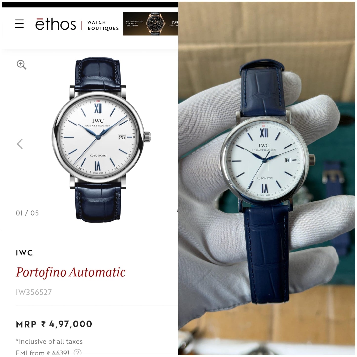 IWC Schaffhausen Portofino Men's Automatic Blue