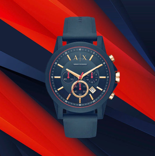 Armani Exchange With Dark Grey styling rubber strap