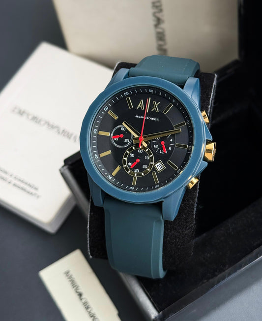 Armani Exchange With Dark Grey styling rubber strap