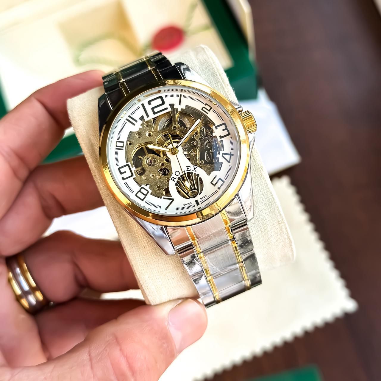 Rolex Case shape- Round Golden TT Chain