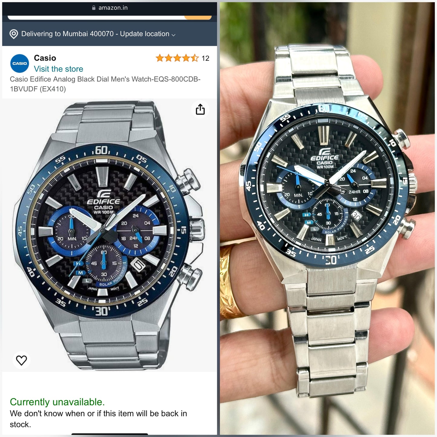 Casio Edifice Original Japan Quartz Movement