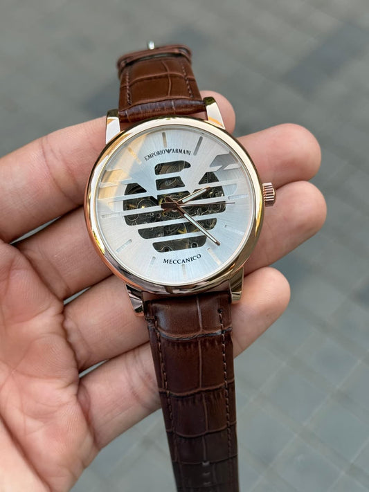 Emporio Armani Meccanico Leather Automatic